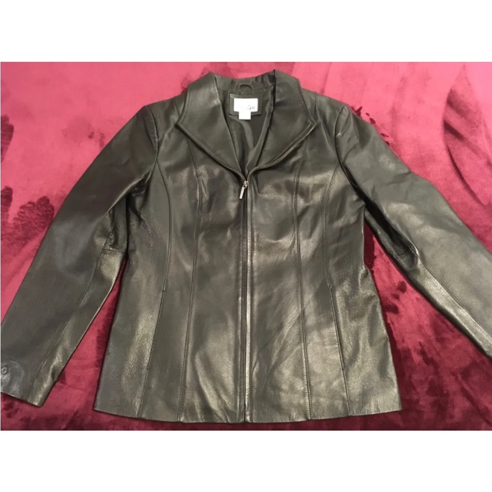 Black genuine leather jacket